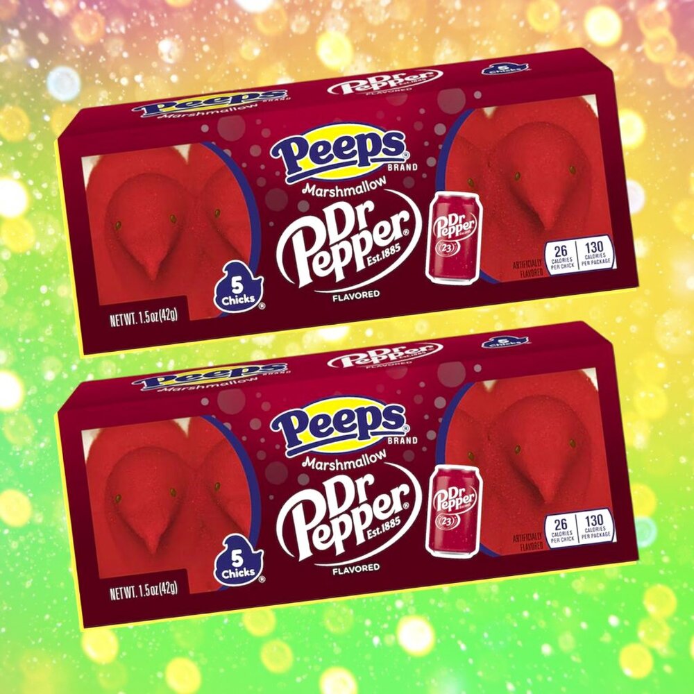Peeps Dr. Pepper Flavored Marshmallow Chicks 2 Pack Bundle (3oz/84gm each)